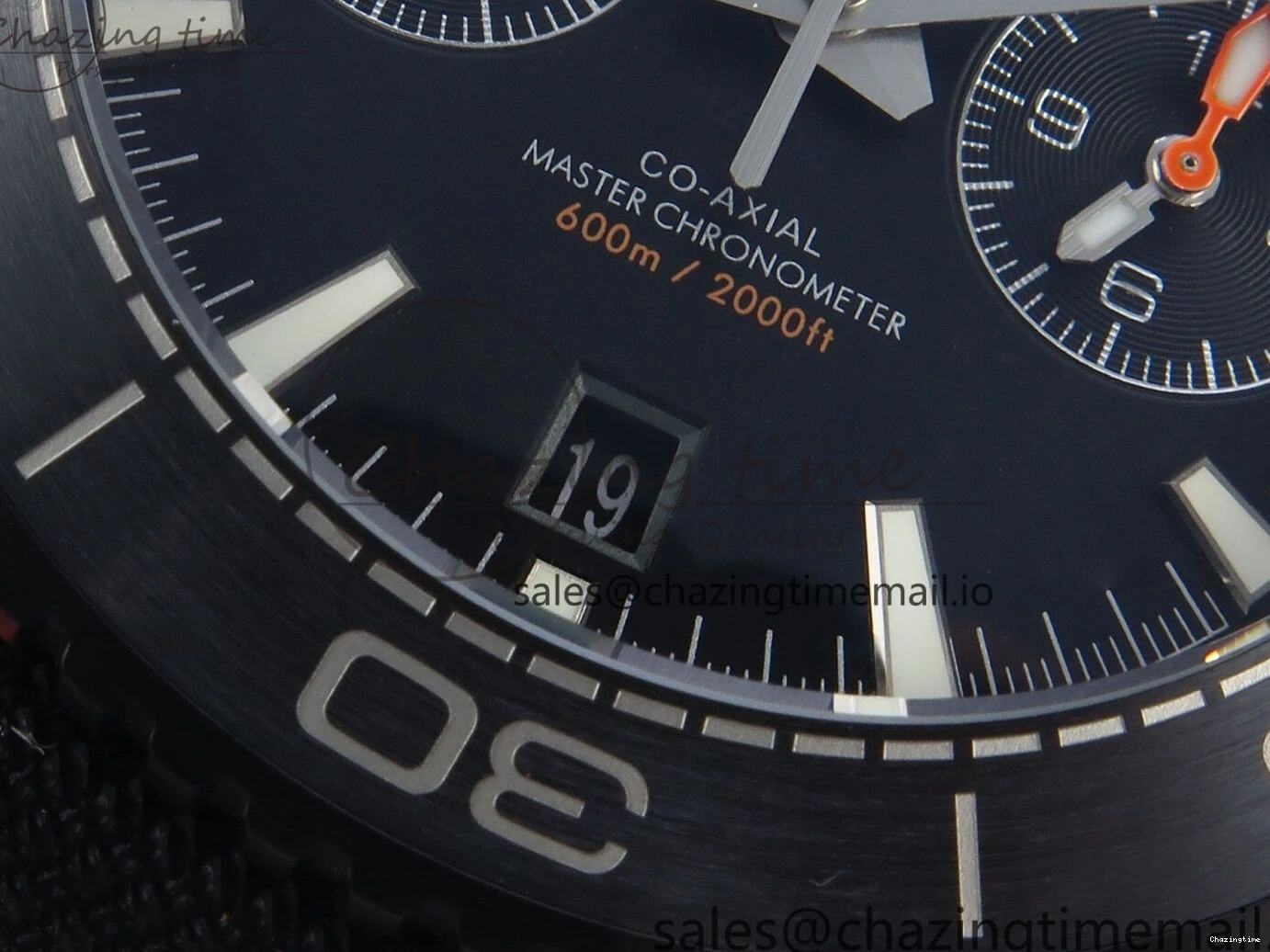 0520 Attractive Planet Ocean Master Chronometer 600M 45.5mm SCF 1:1 Best Edition Black Orange Bezel Black Dial on Black Rubber Strap A9900 Super Clone 7668